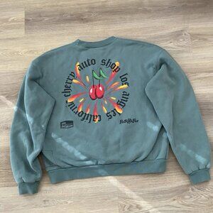 Cherry LA Logo Crewneck Sweatshirt in Green Medium
